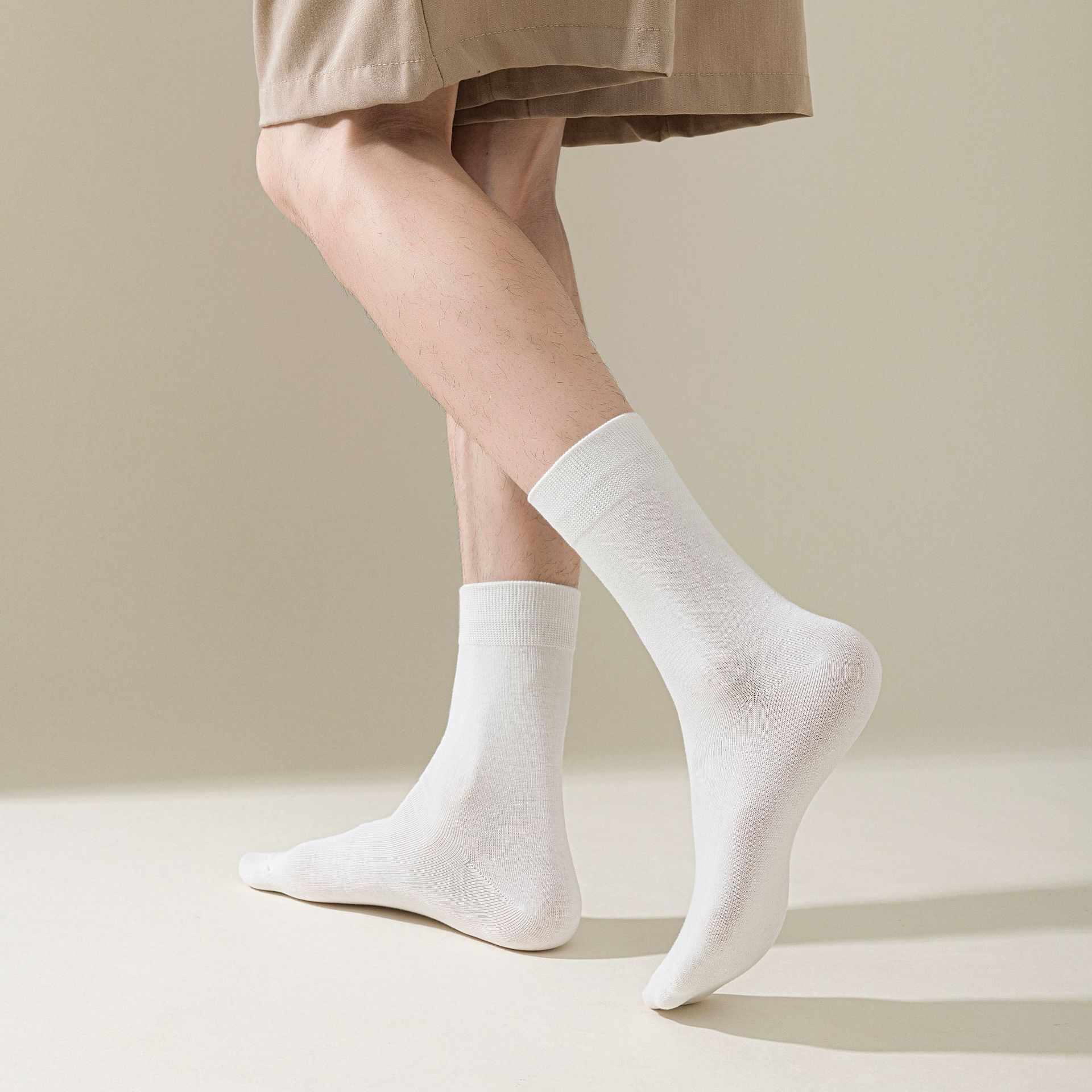Meias de Algodão Masculinas Meia-Canela