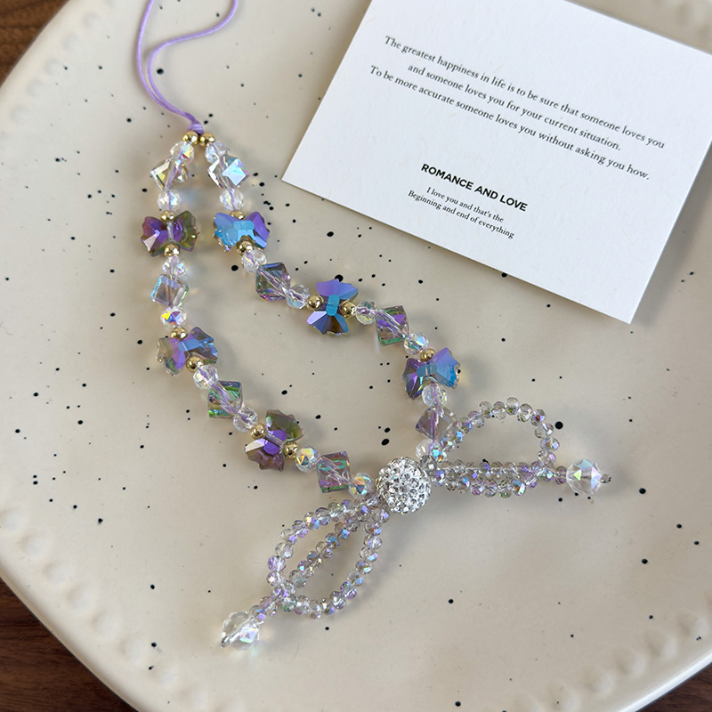 Crystal Bow Beaded Phone Strap