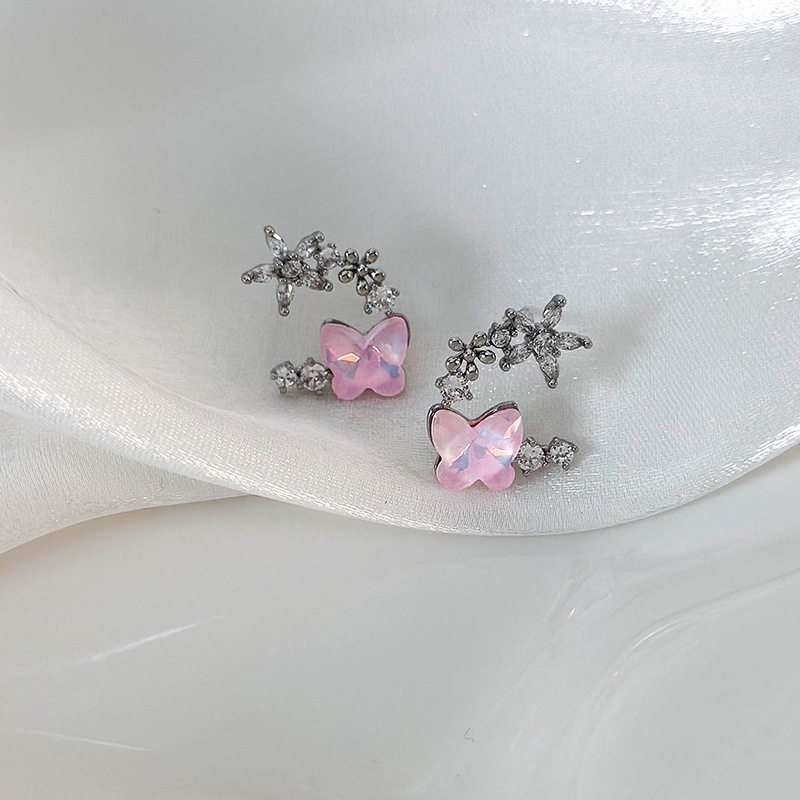 Boucles d'Oreille Papillon Florales