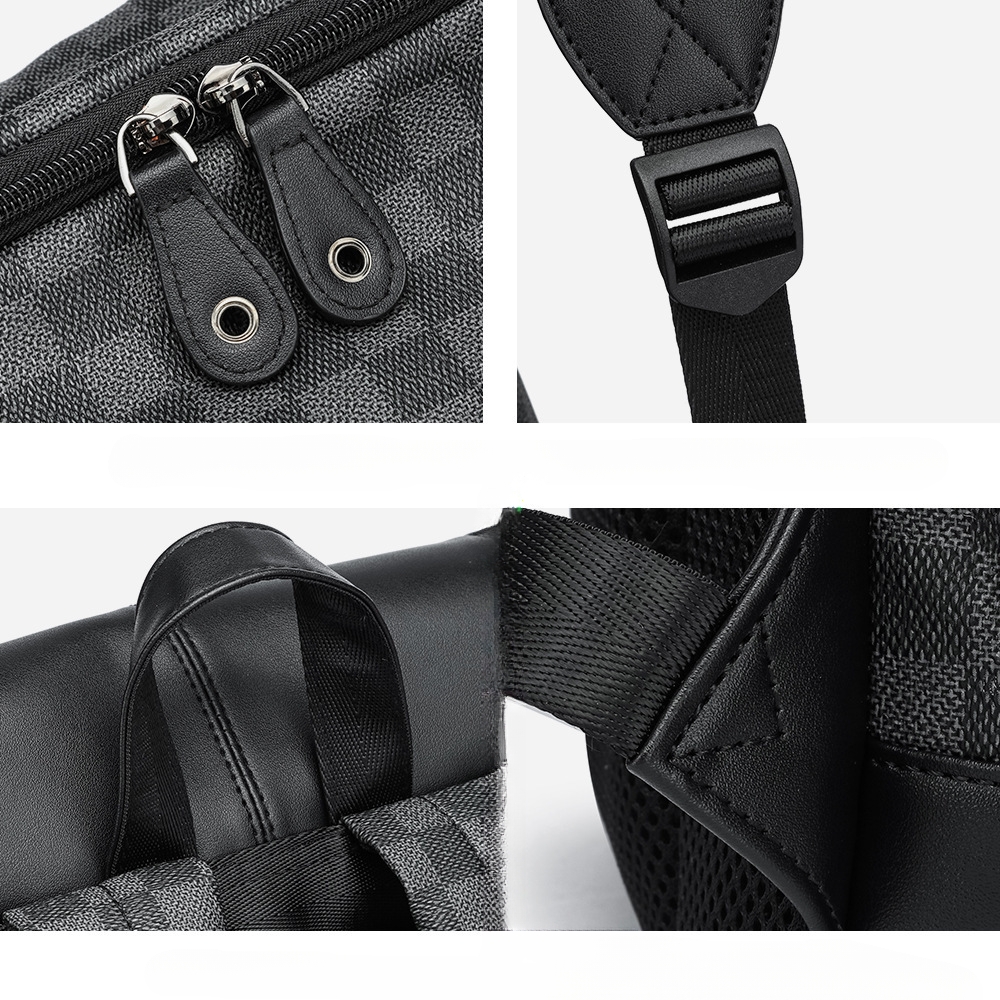 남성 체크 노트북 백팩