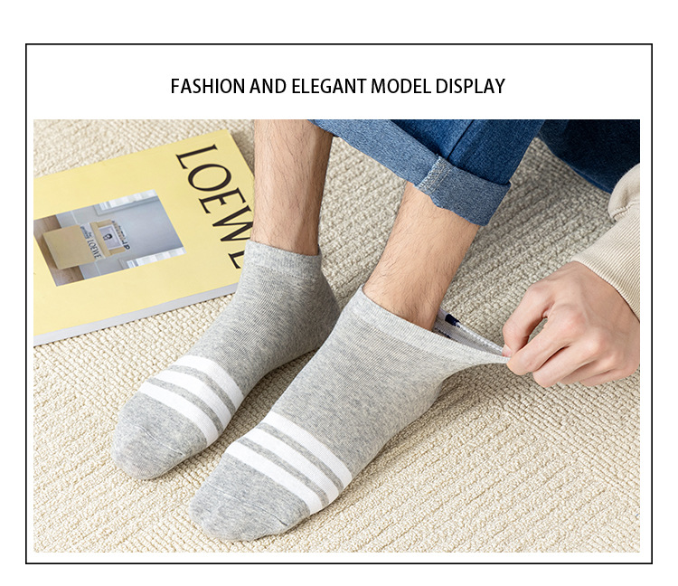 Pánské Bavlněné Neviditelné Kotníkové Ponožky