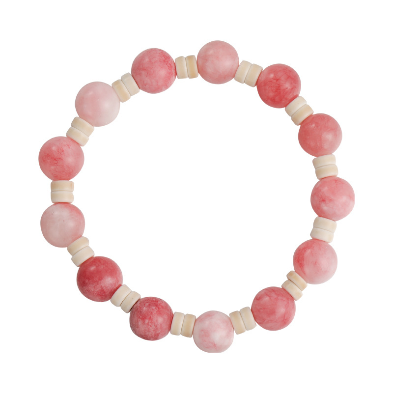 Bracelet à Perles Roses Style Chinois