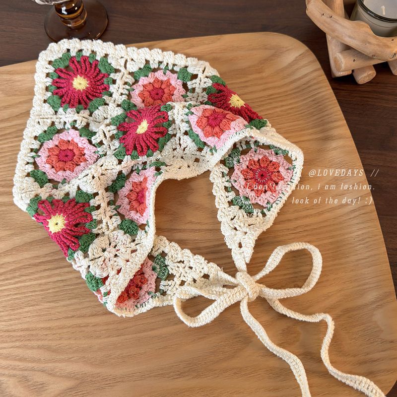 Floral Knit Head Scarf