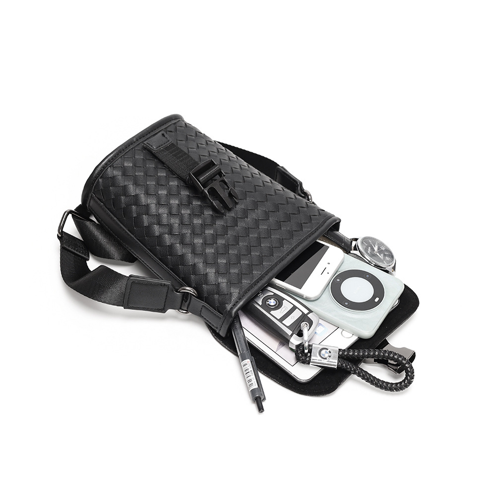 Bolso Bandolera de Cubo Tejido para Hombre