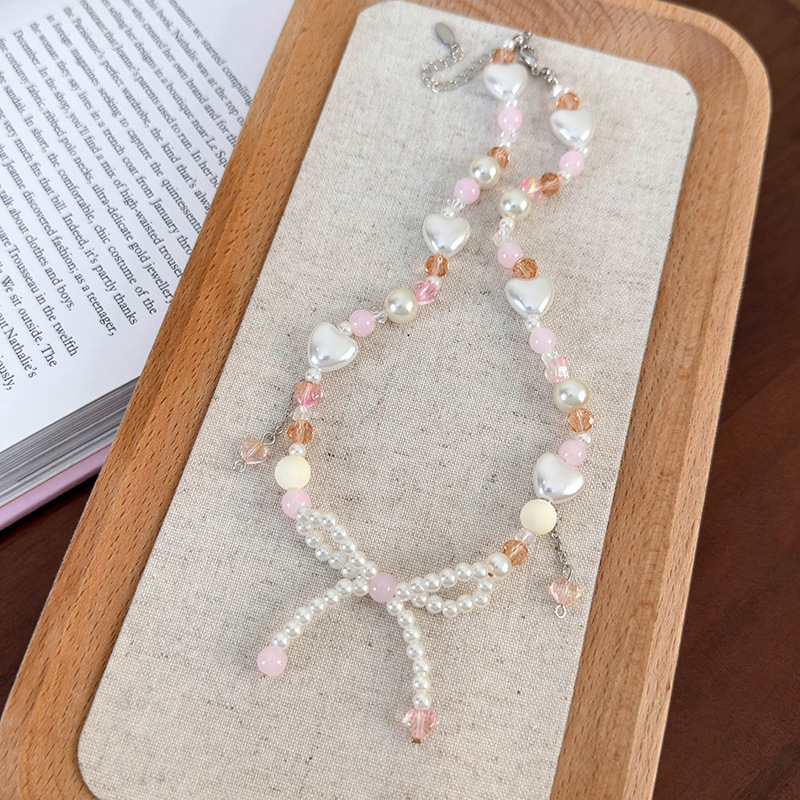 Намисто з Бантом Серця та Намистинами