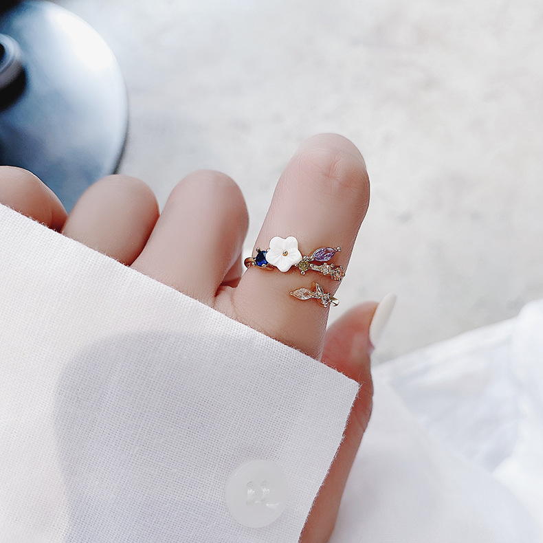 Floral Heart Open Ring