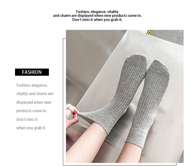 Žebrované Retro Ponožky do Poloviny Lýtka