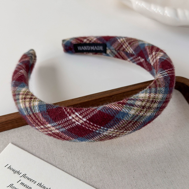 Cinta Ancha Preppy de Cuadros Vintage