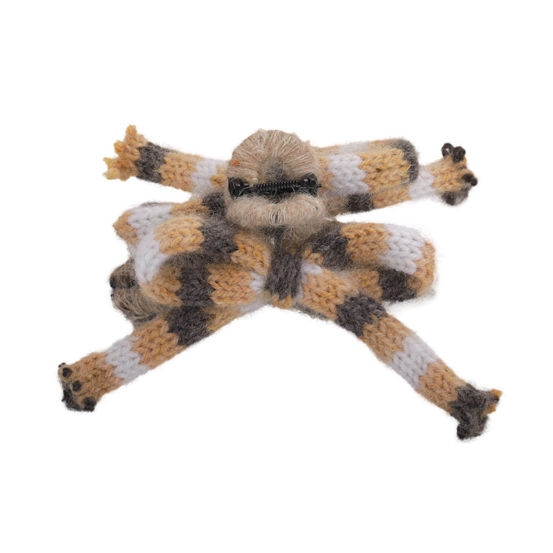 Fioletowy Spinacz do Włosów Pazur z Wstążką z Przędzy