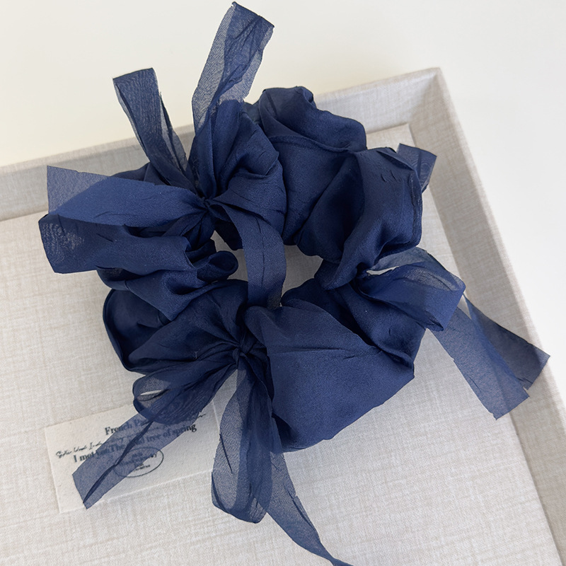 Scrunchies Flojos de Chiffon con Lazo