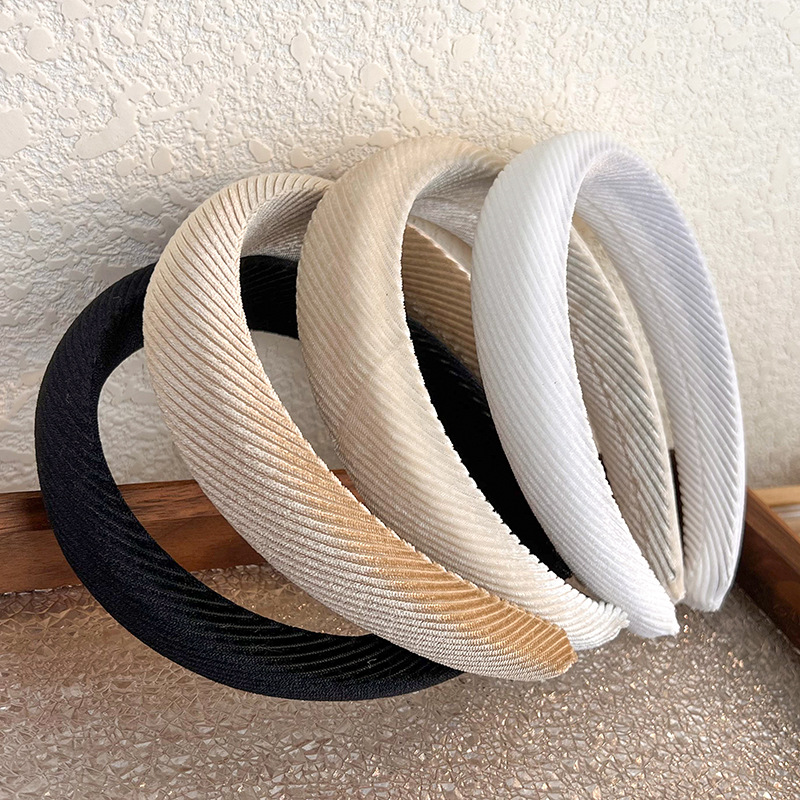 Bandă de Păr Lată Texturată Vintage