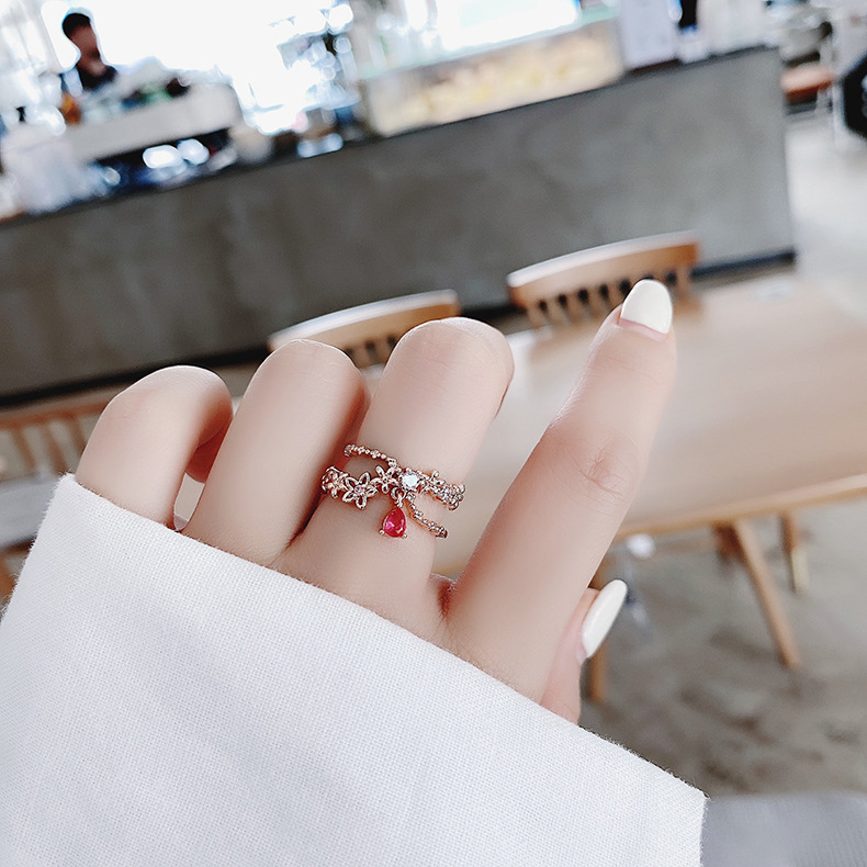 Floral Heart Open Ring