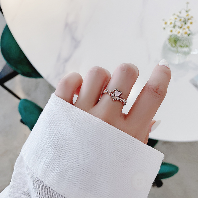 Floral Heart Open Ring