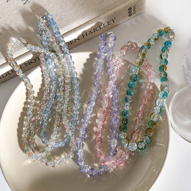 미니멀리스트 무지크리스탈 목걸이