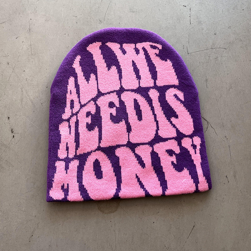 레터 디자인 자카드 비니