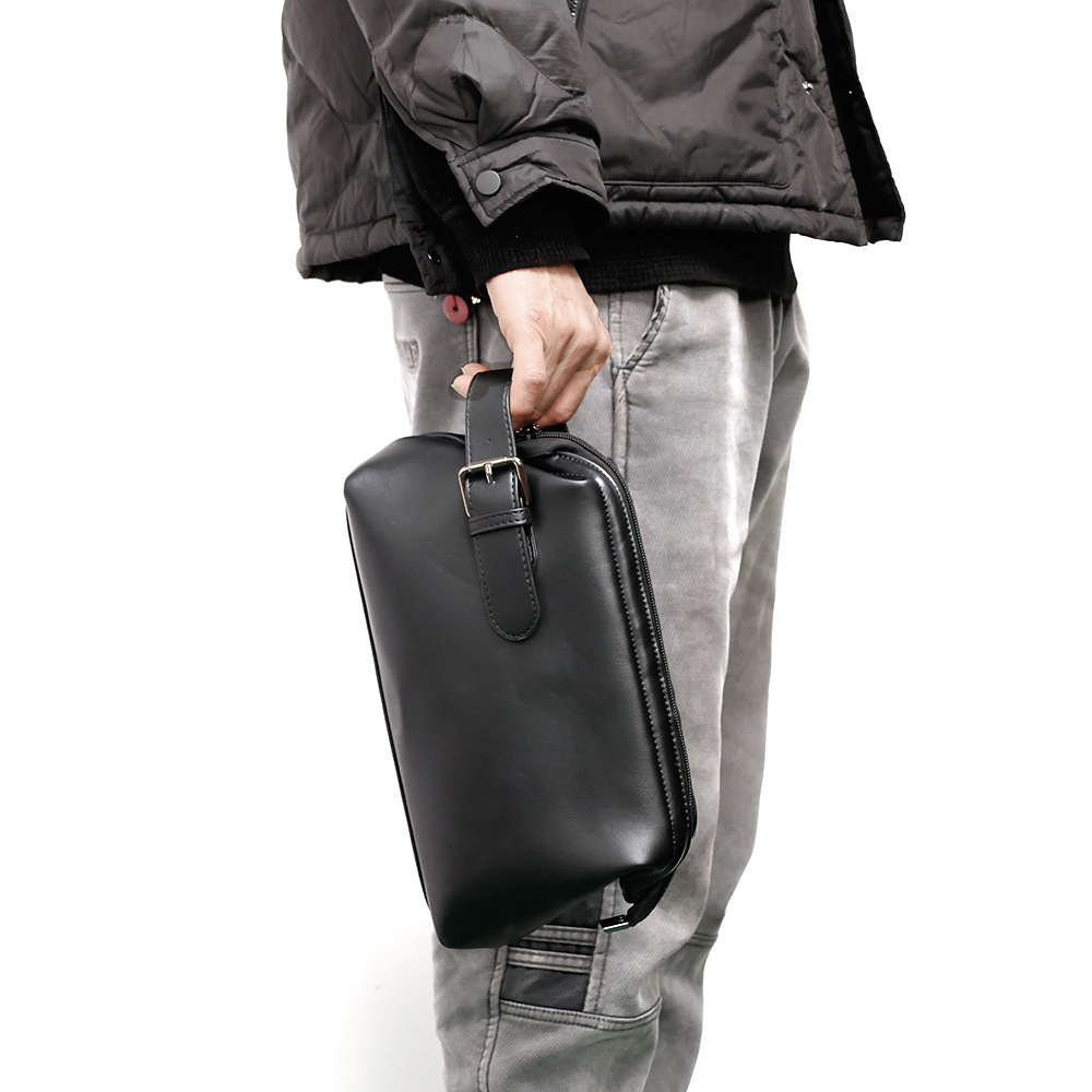 Erkek Puantiyeli Yumuşak Deri Clutch Çanta