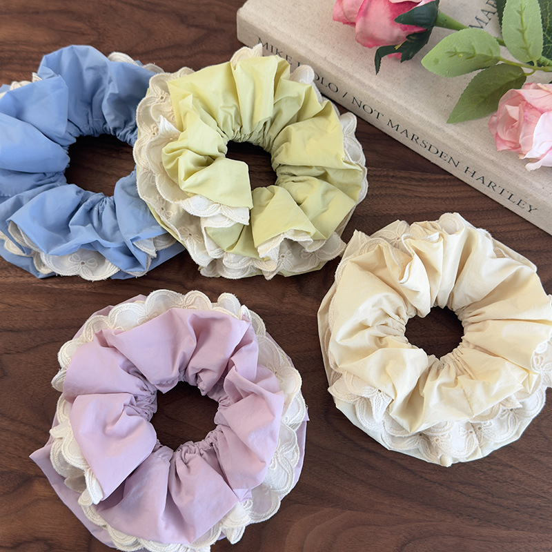 Scrunchies Διπλής Στρώσης Δαντέλα