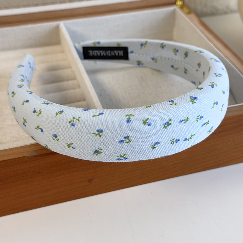 Diadema con Lazo de Cuadros Azules