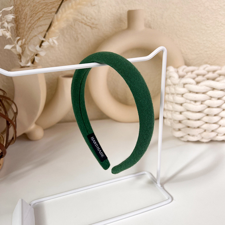 Băng Đô Rộng Dệt Màu Xanh Cổ Điển có Nơ