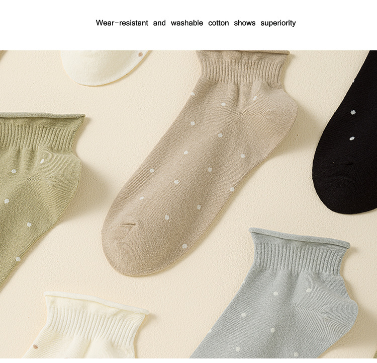 جوارب كاحل بنقشة البولكا دوت