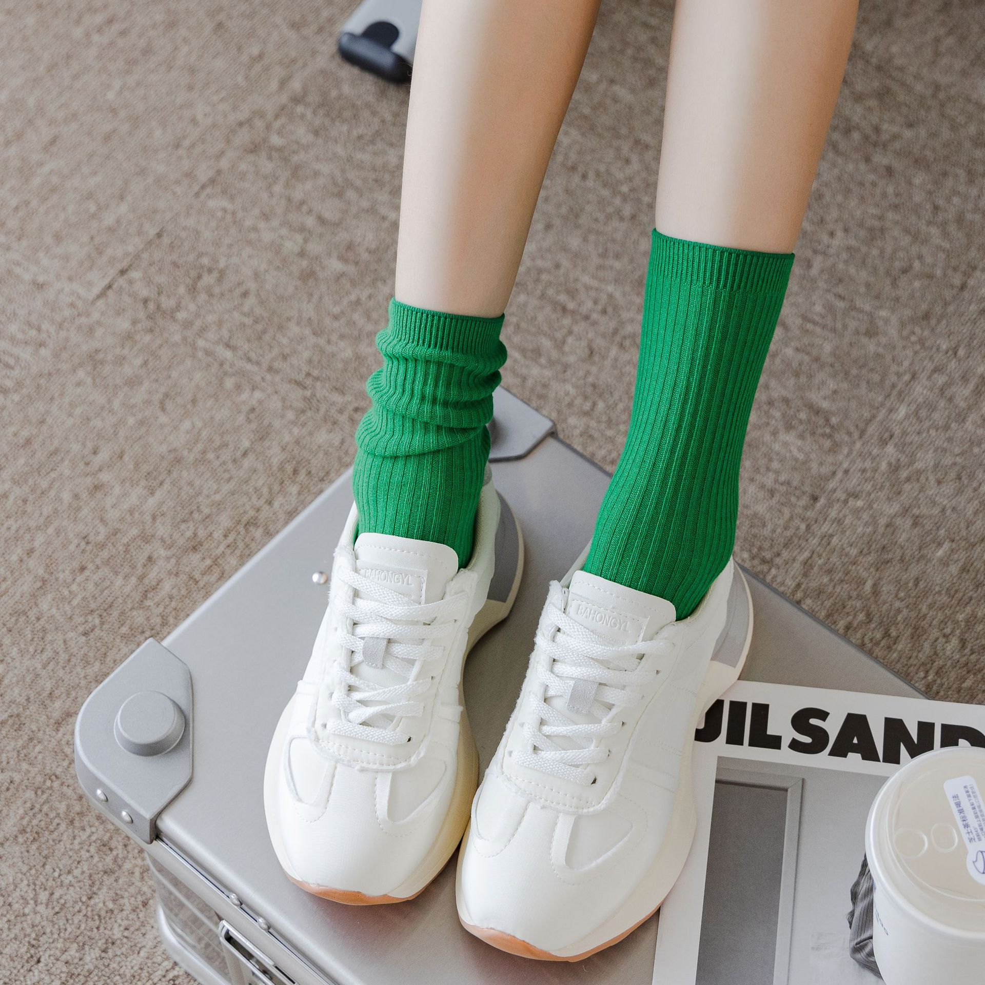 Dámské Bavlněné Stohovatelné Podkolenky