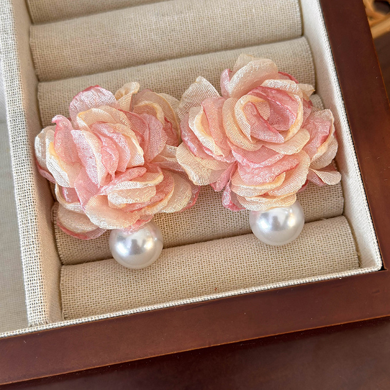 메쉬 플라워 이어링