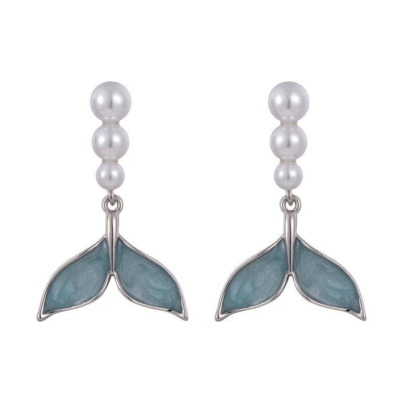 인어 진주 귀걸이