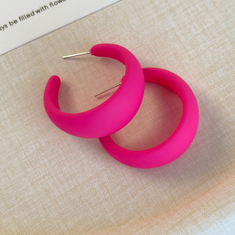 Şeker Renkli Reçine Halka Küpeler