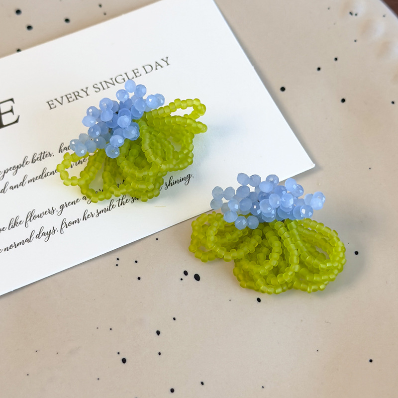 Orecchini con Perline di Cristallo Opaco