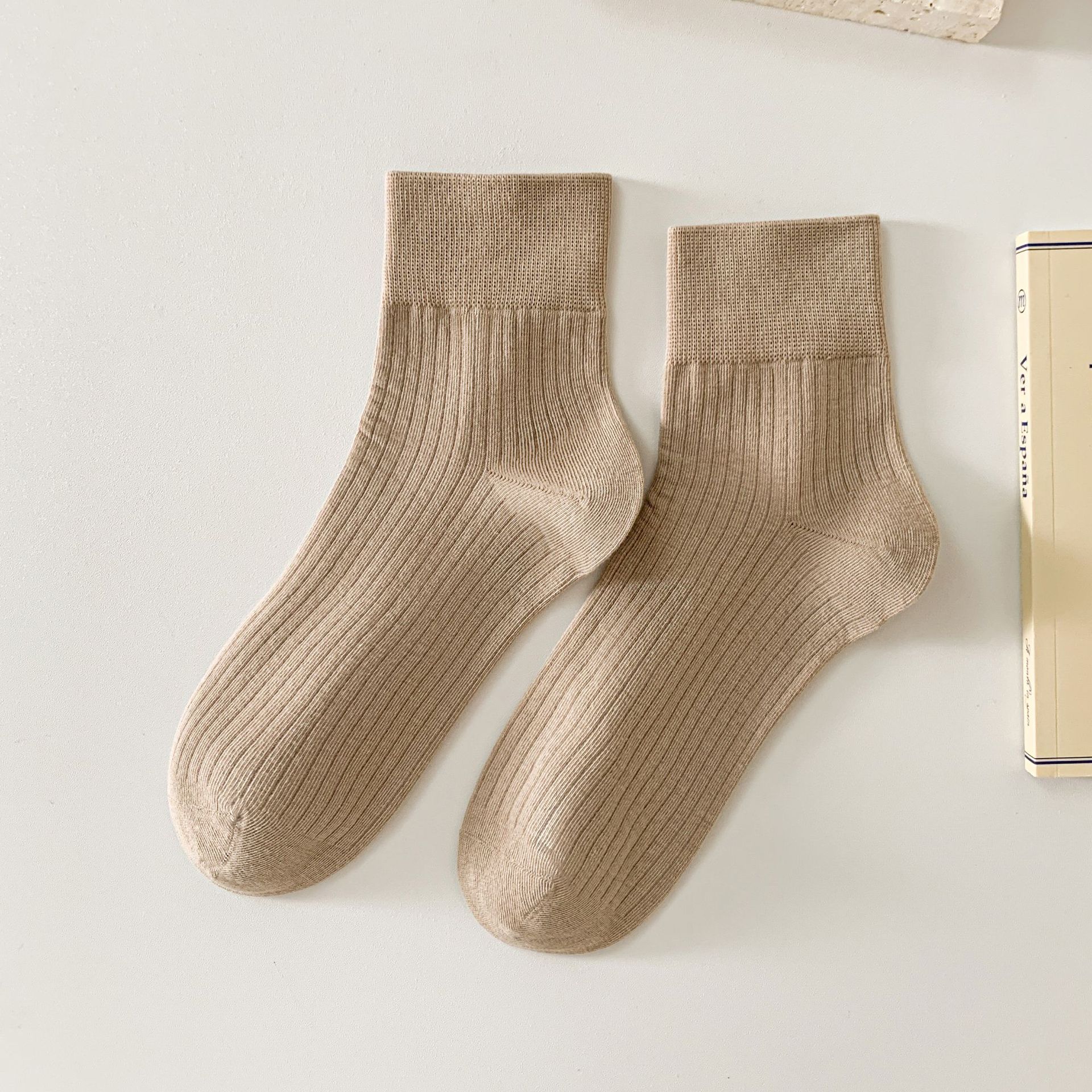 Žebrované Retro Ponožky do Poloviny Lýtka