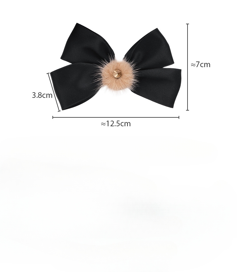 Satynowa Spinka do Włosów z Kokardą i Pomponem