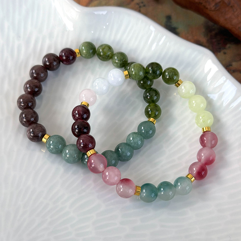 سوار خرز حجري طبيعي هندسي