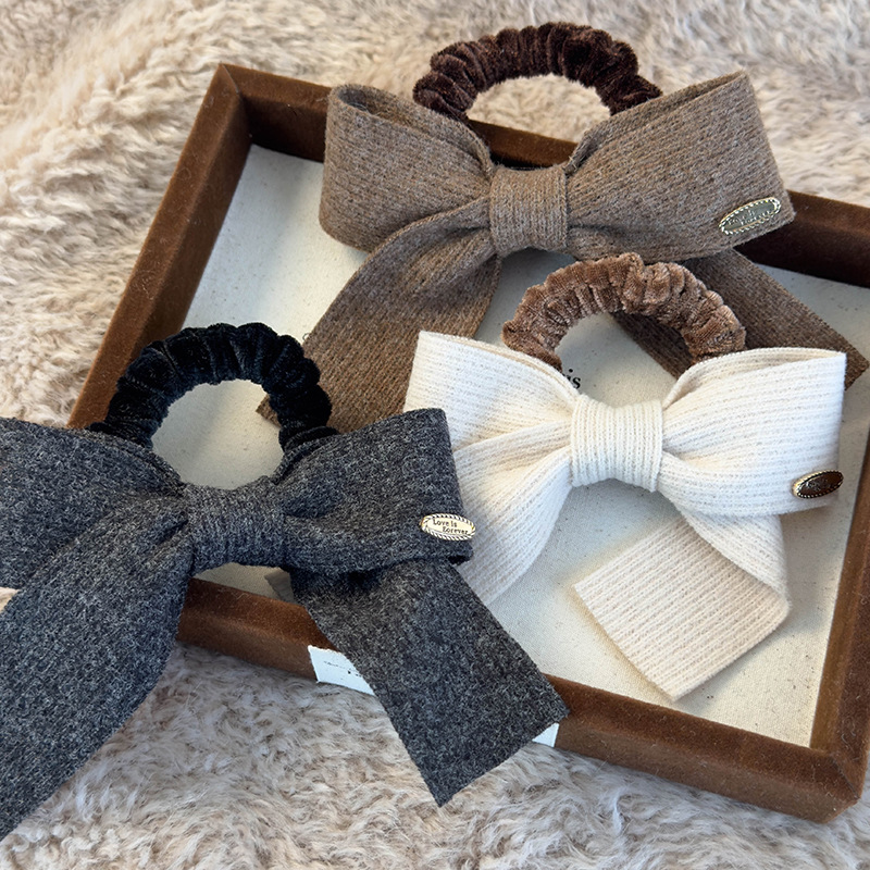 Knitted Bow Hair Tie