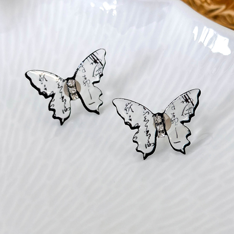 중국풍 나비 꽃 귀걸이