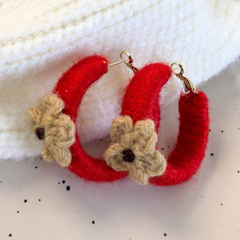 Stickade Blommor Örhängen