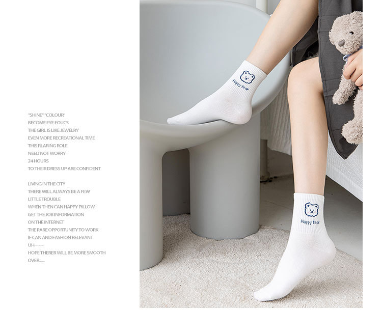 Meias Meia Canela Urso Cartoon