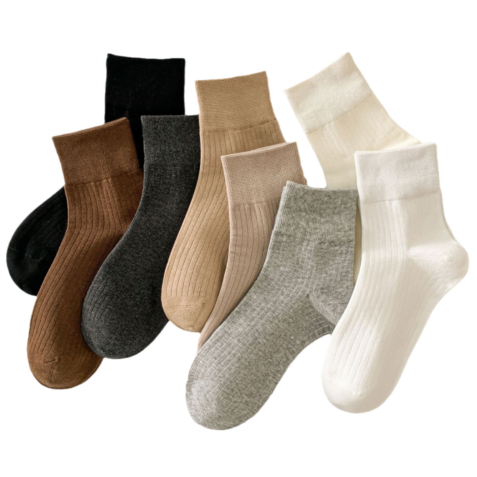 Žebrované Retro Ponožky do Poloviny Lýtka