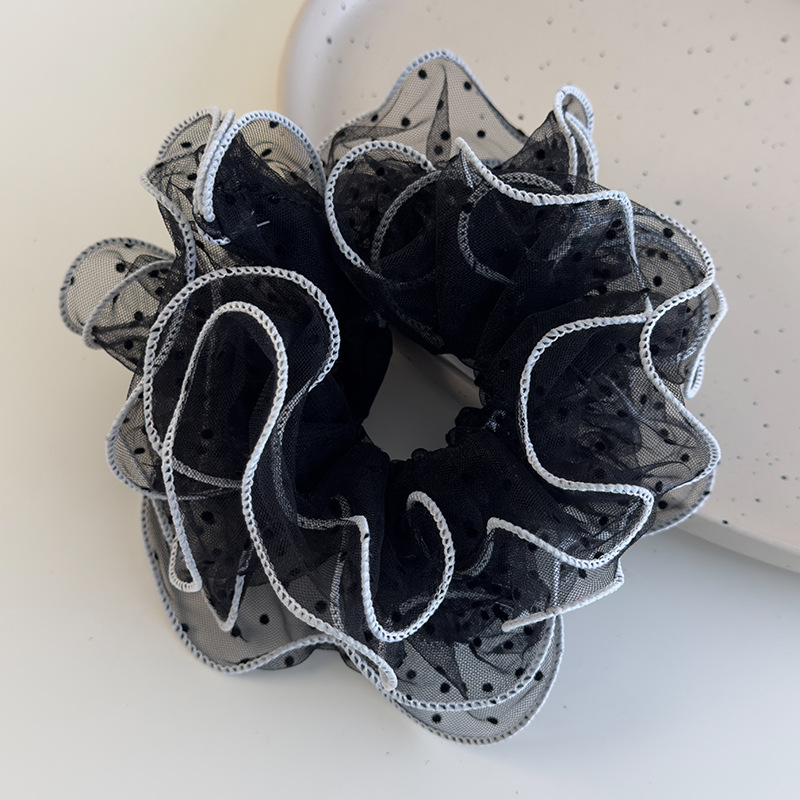 Siateczkowe Gumki do Włosów w Kropki z Falbankami