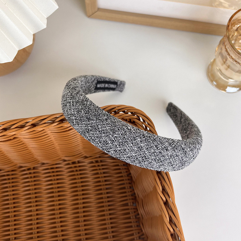 Bandă de Păr Vintage Tweed în Carouri