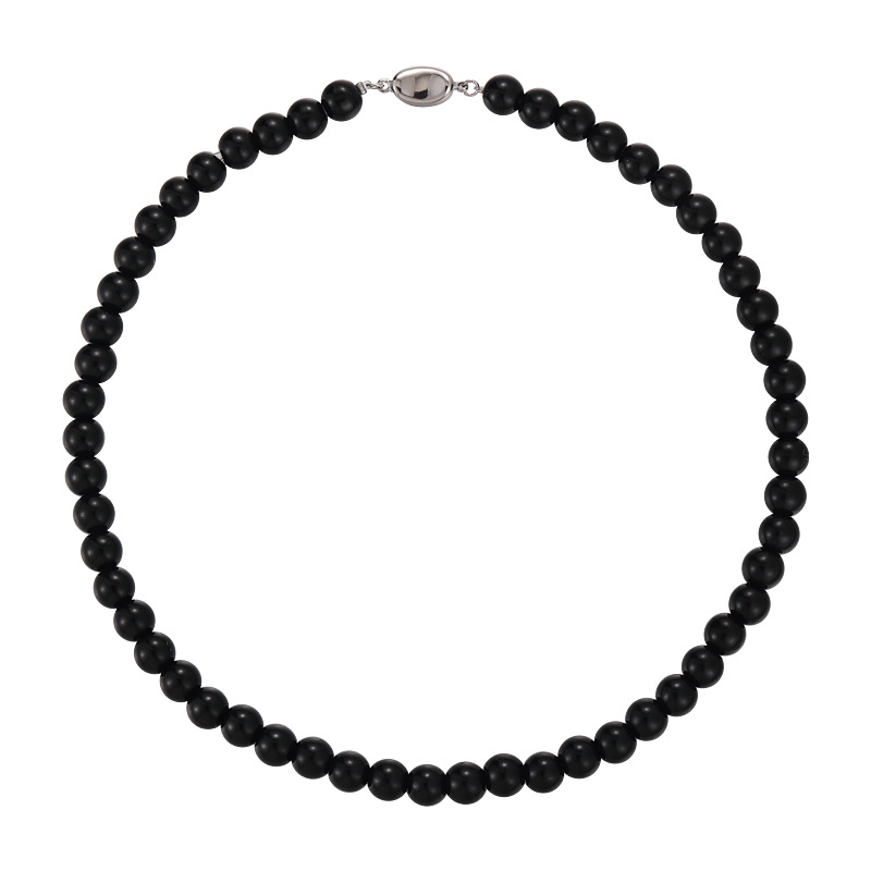 Black Glass Bead Necklace