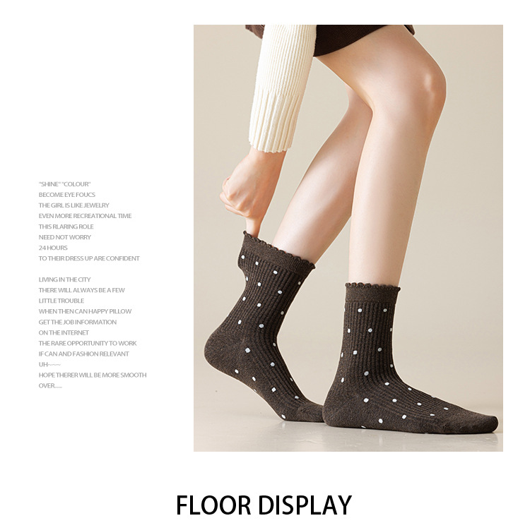 Dámské Krajkové Podkolenky s Tečkami