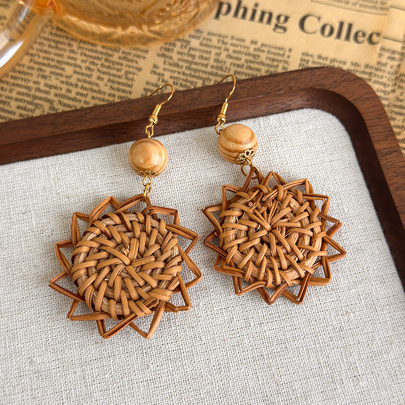 Bohemian Straw Earrings