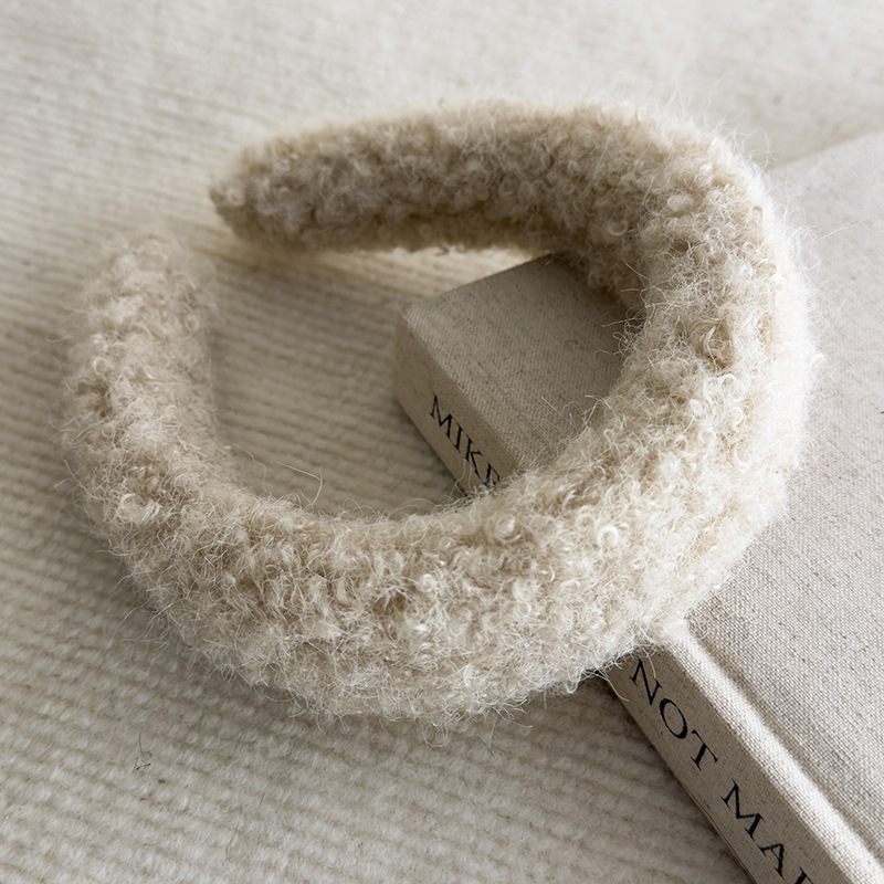 プラッシュラムウールワイドヘアバンド