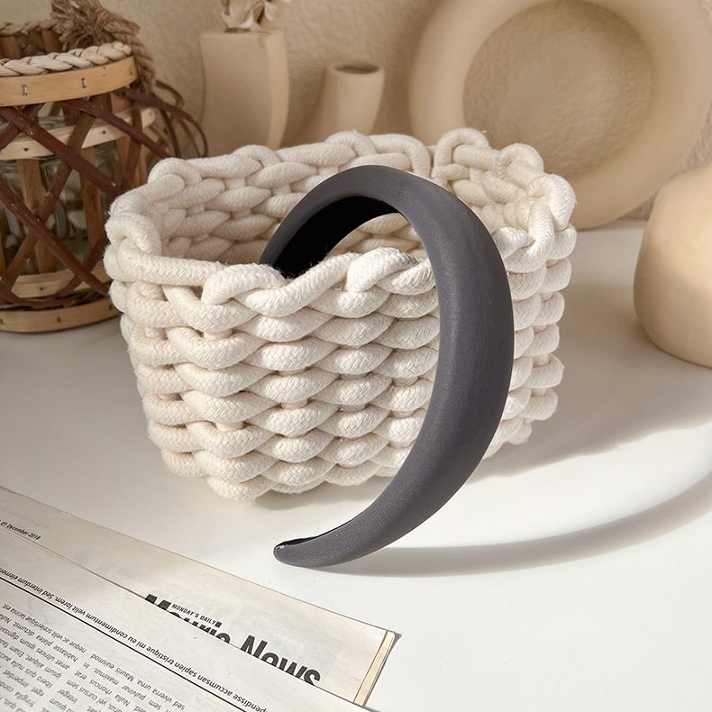 Bandă de Păr Tricotată Gri