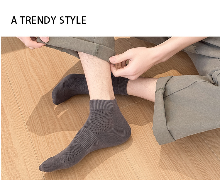 ถุงเท้าผู้ชายฝ้ายเมชระบายอากาศ