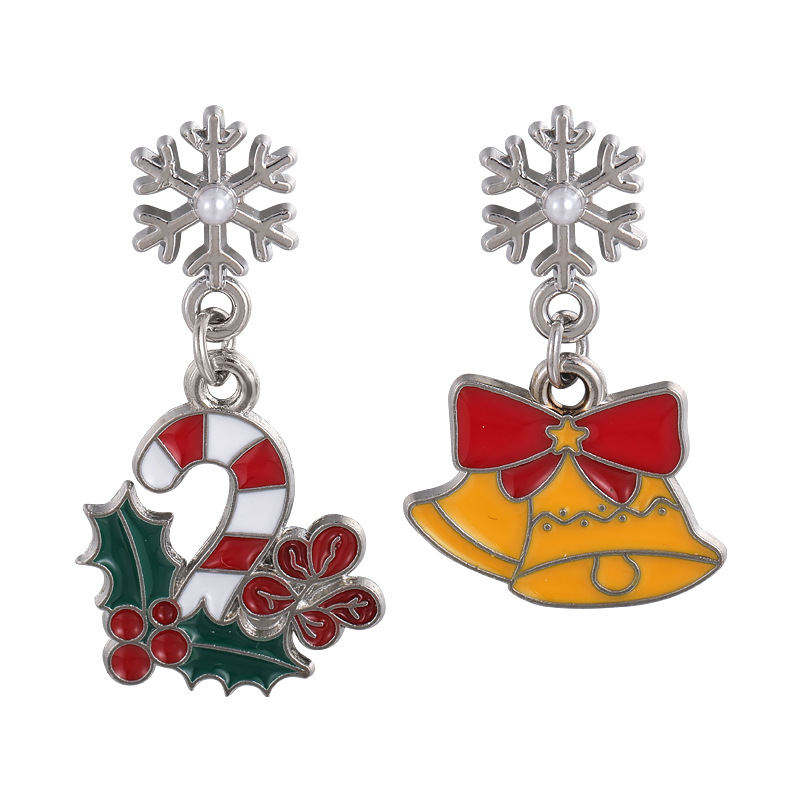 ต่างหูคริสต์มาสเงินเคลือบ