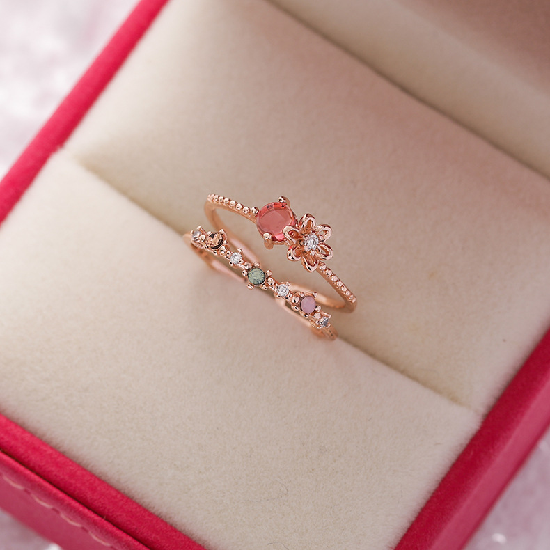 Floral Heart Open Ring