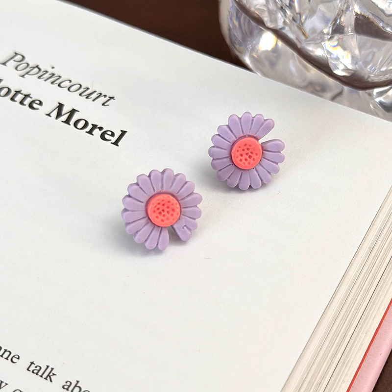 기하학 플라워 하트 귀걸이