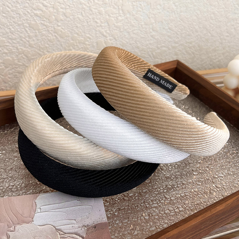 Bandă de Păr Lată Texturată Vintage