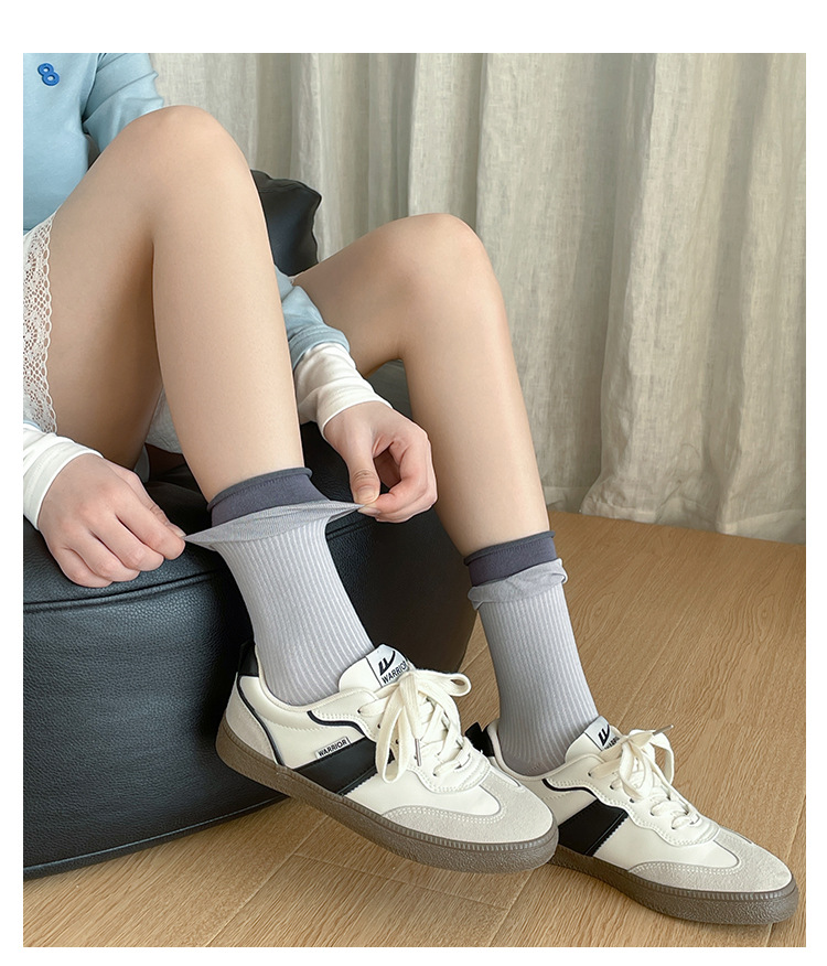 Meias Cano Médio de Algodão Penteado